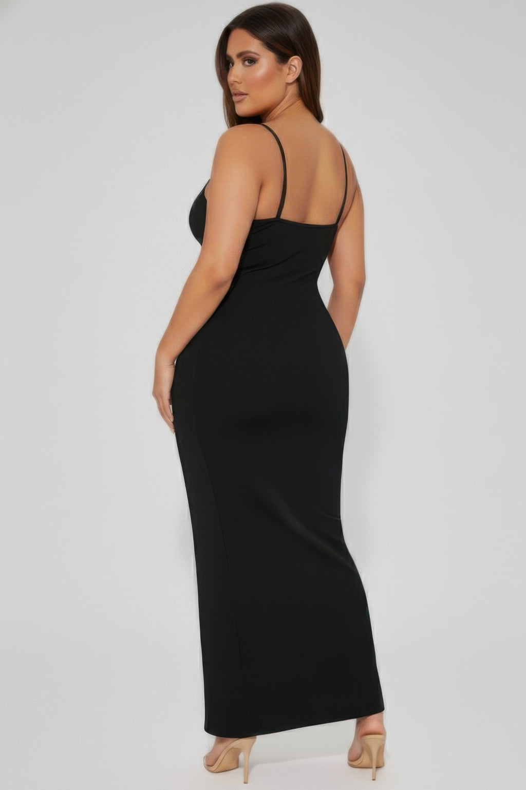 Plus Size Ribbed Cami Dress with Mermaid Hem