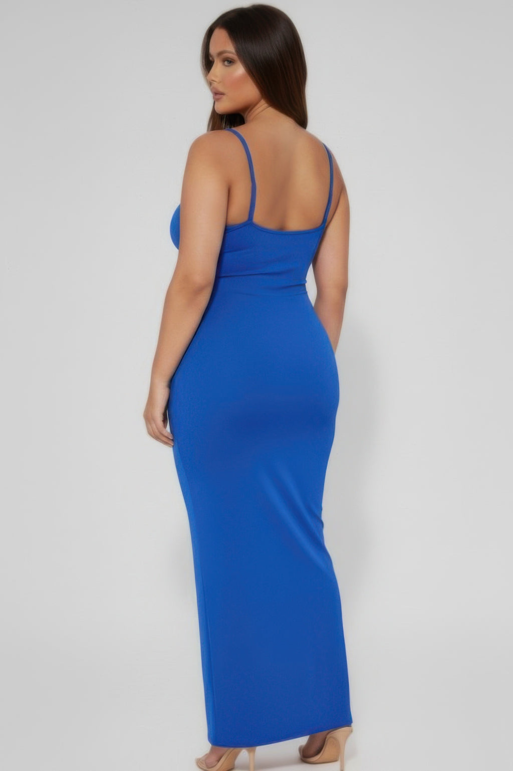 Plus Size Ribbed Cami Dress with Mermaid Hem