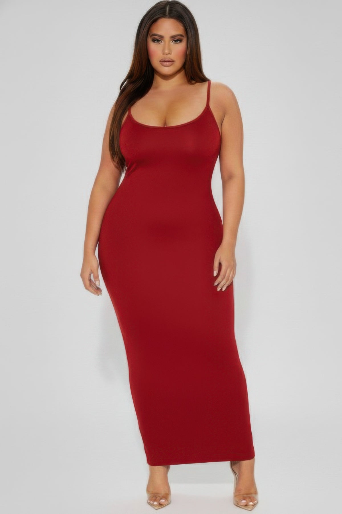 Plus Size Ribbed Cami Dress with Mermaid Hem