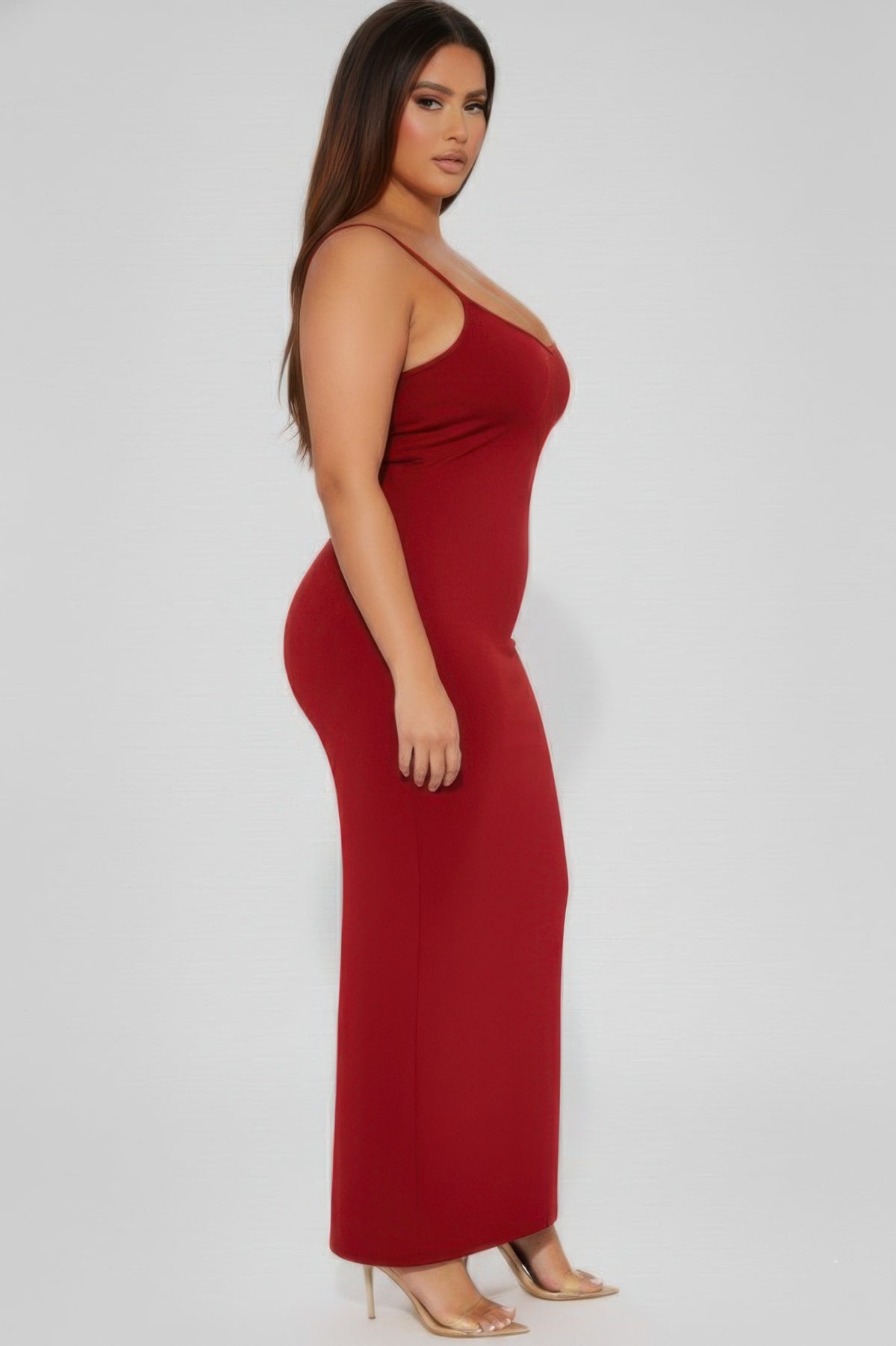 Plus Size Ribbed Cami Dress with Mermaid Hem