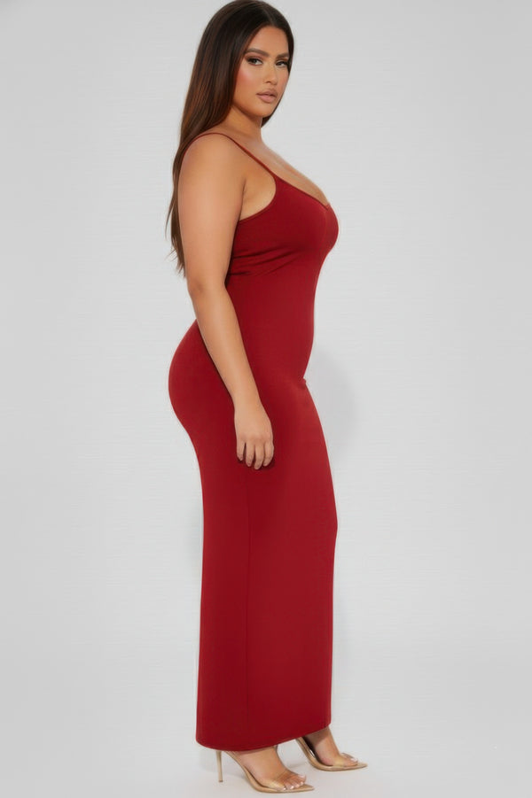 Plus Size Ribbed Cami Dress with Mermaid Hem