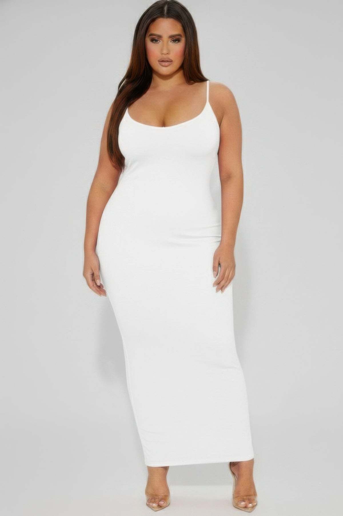 Plus Size Ribbed Cami Dress with Mermaid Hem
