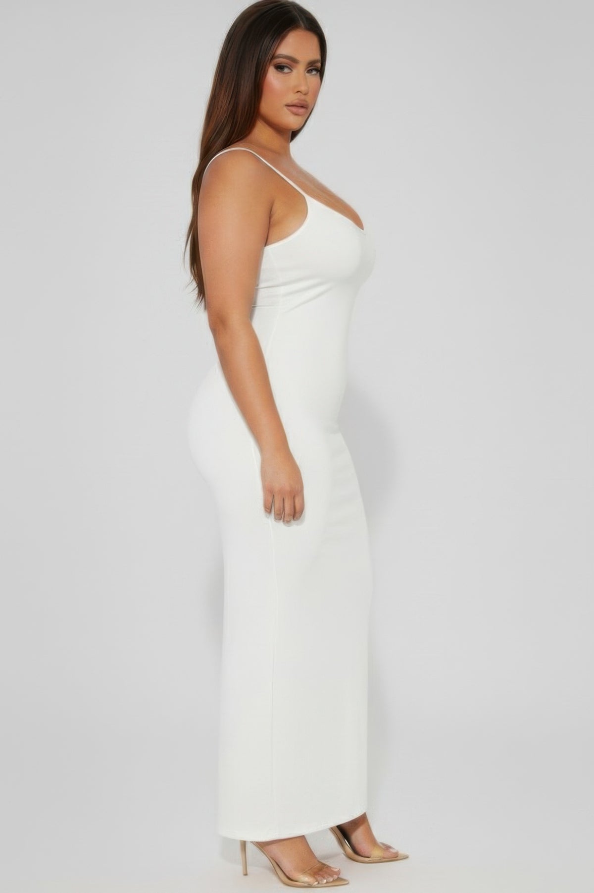 Plus Size Ribbed Cami Dress with Mermaid Hem