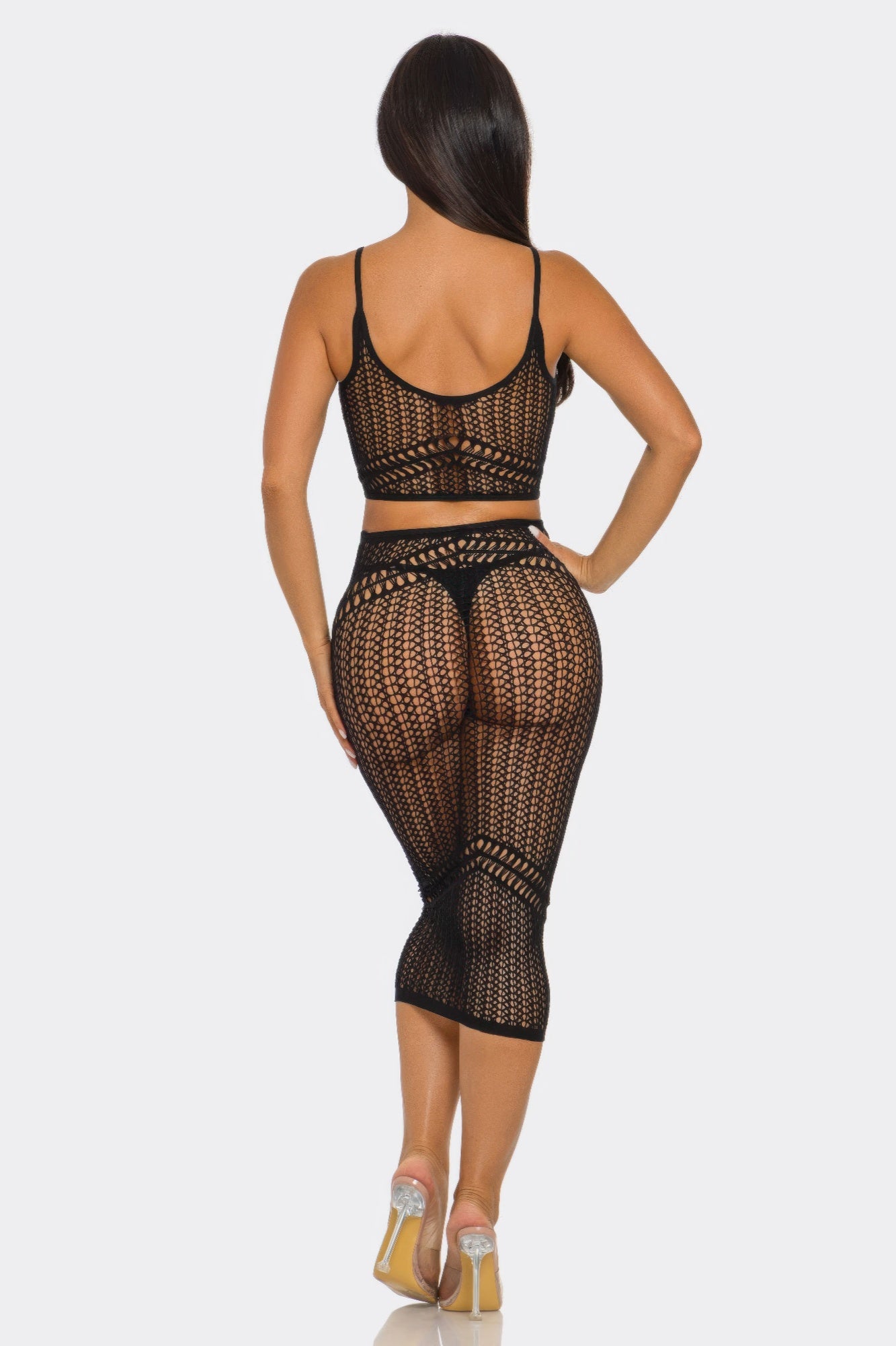 Dream On Lace Crop Top & Skirt Set (2743) | Love It Curvy Secondary image