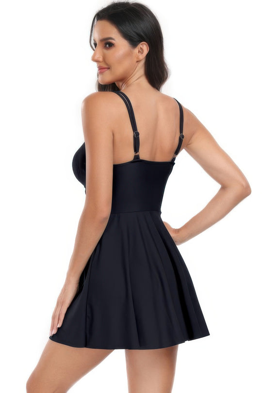 Ruched Waist Band One Piece Drawstring Swimsuit - Love it Curvy