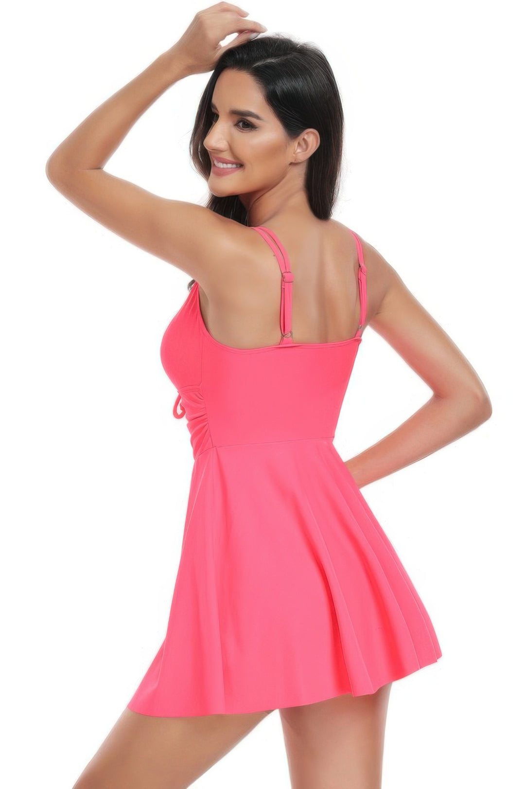 Ruched Waist Band One Piece Drawstring Swimsuit - Love it Curvy