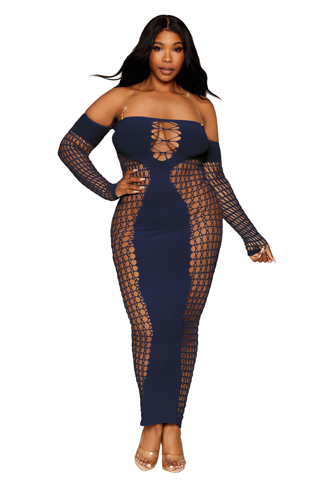 Bodystocking Gown - Queen Size - Denim - Love it Curvy