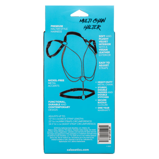 Euphoria Collection Multi Chain Halter - Black - Love it Curvy