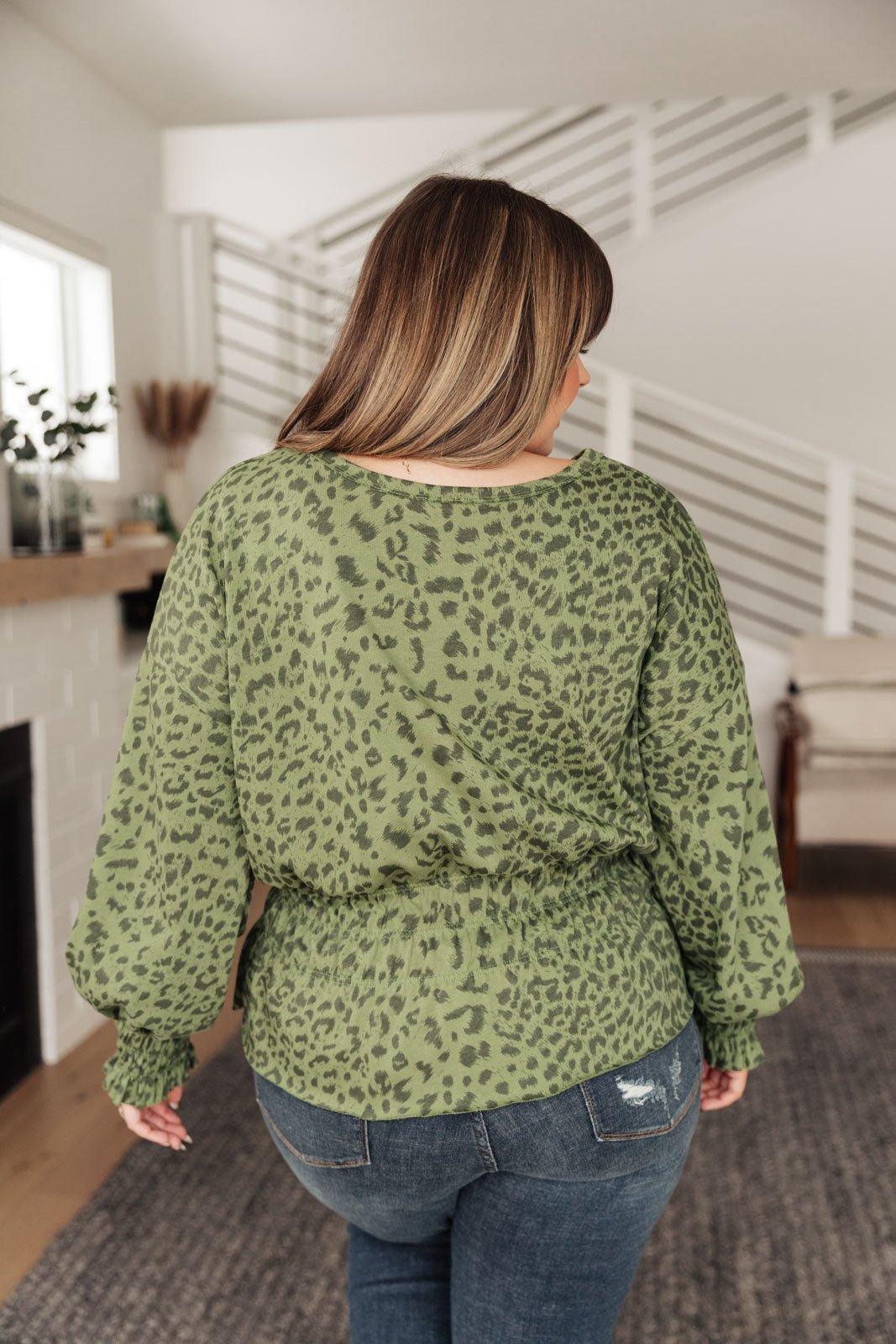 Ariana Printed Top in Olive - AS3514-1 - Love it Curvy