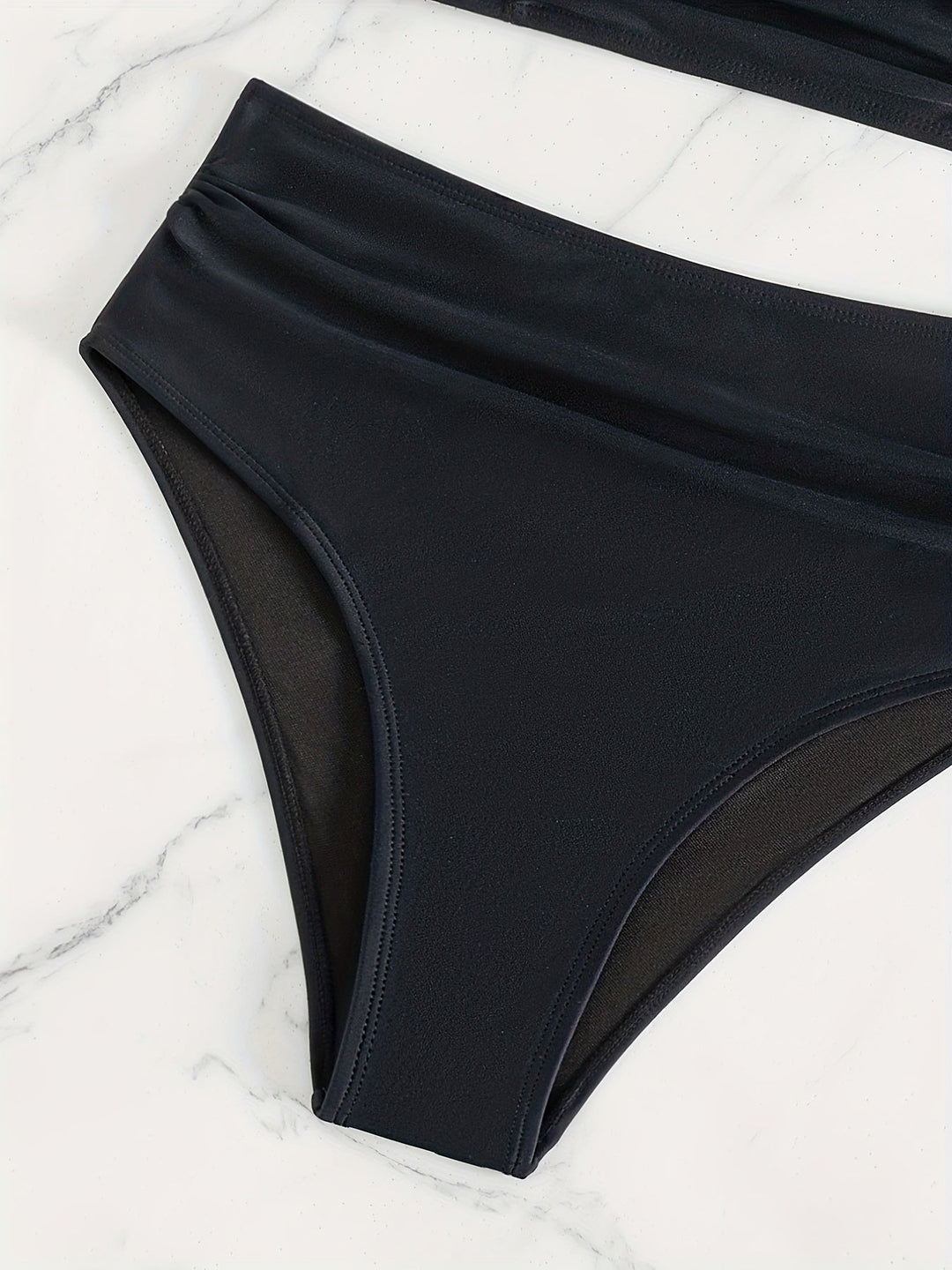 Twist Front High-Waist Tummy Control Bikini Set