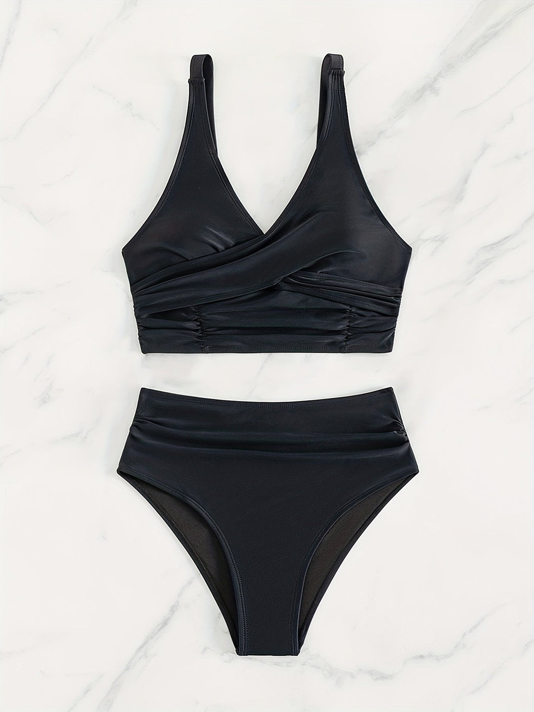 Twist Front High-Waist Tummy Control Bikini Set