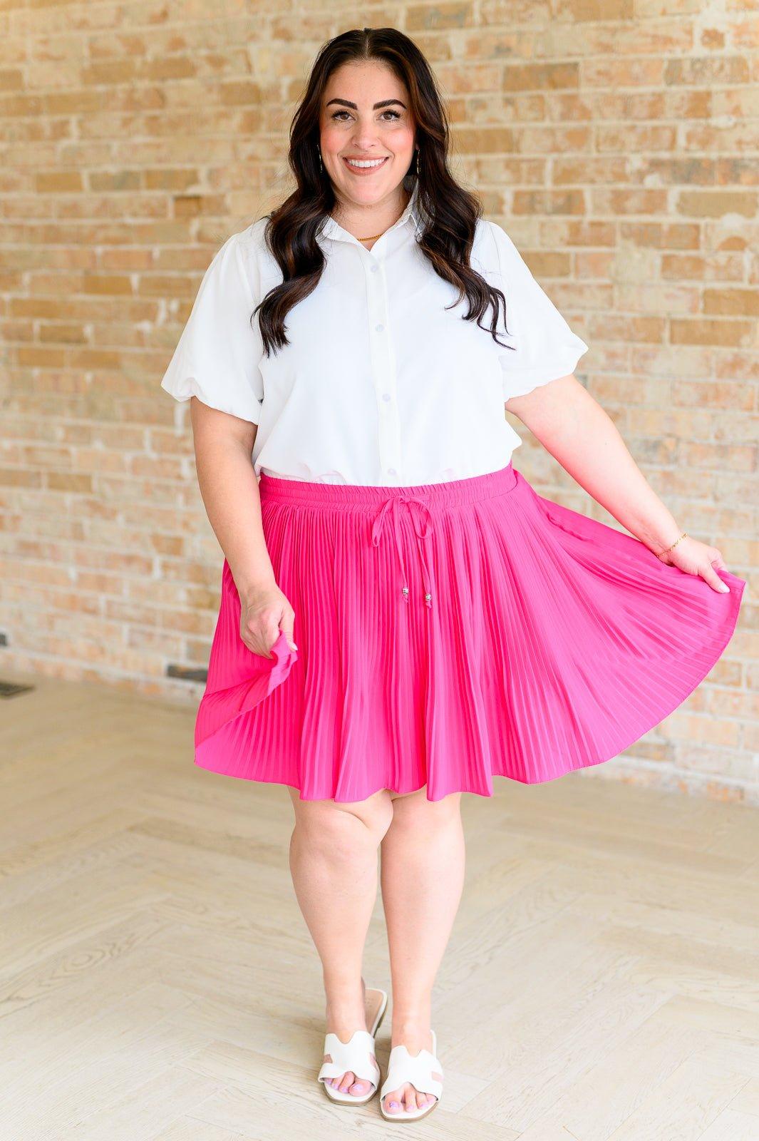 Bet Your Bottom Dollar Skirt in Hot Pink - AS8698-01 - Love it Curvy