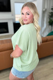 Big Sky Country Waffle Knit Top In Sage - AS8525-01 - Love it Curvy