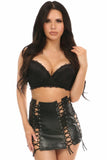 Black Faux Leather Lace - Up Skirt - ACC - 754 - S - Love it Curvy