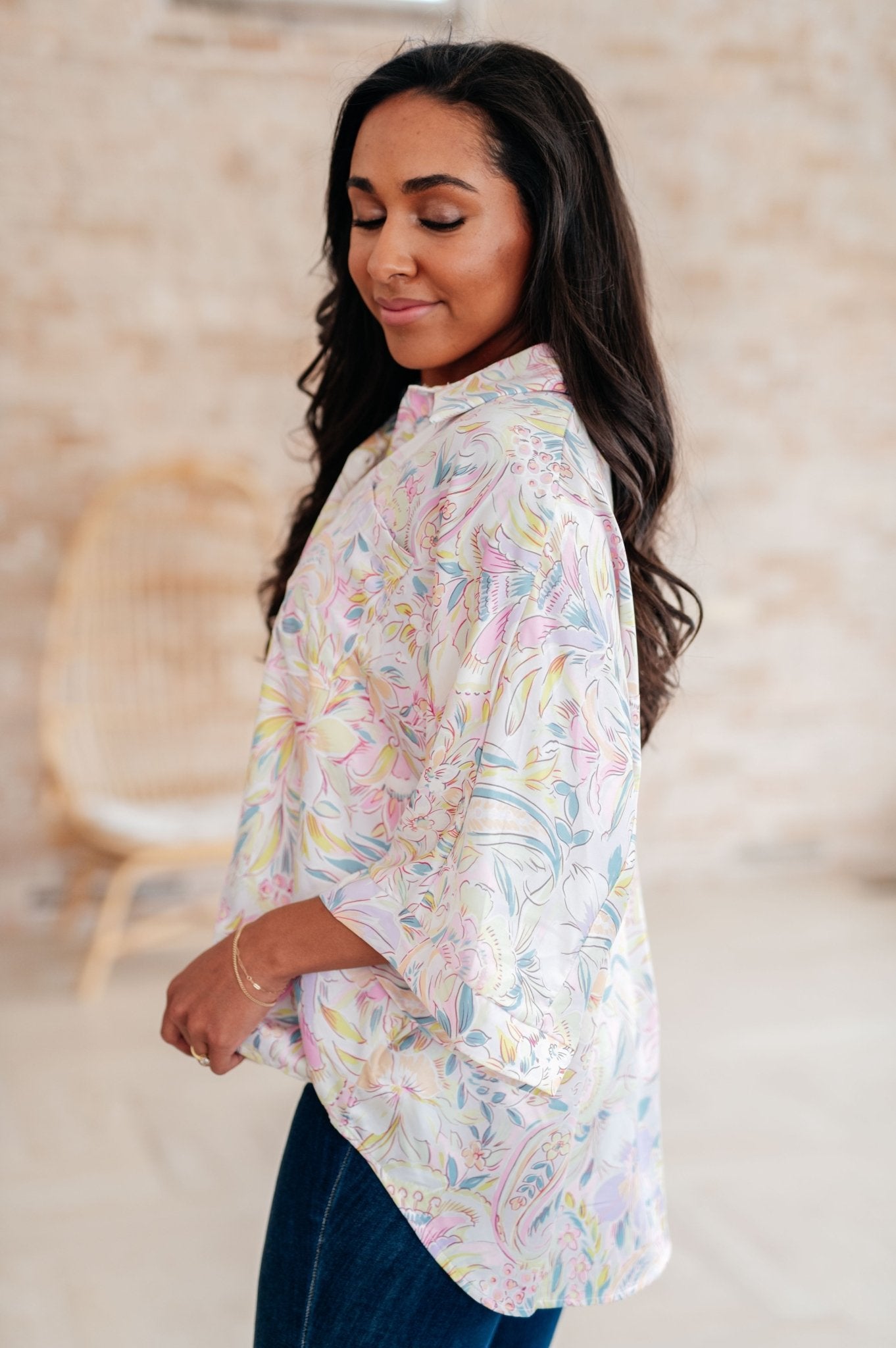 Blissful Botanicals Blouse - AS7823-01 - Love it Curvy