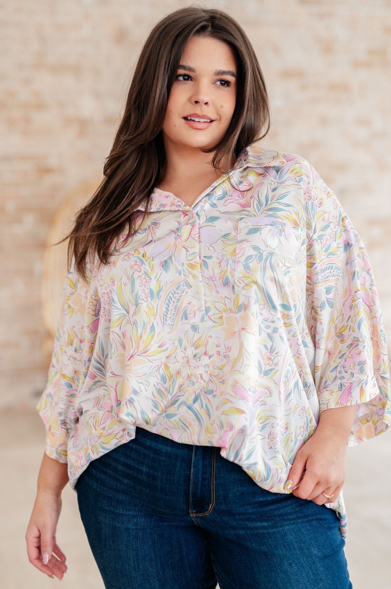 Blissful Botanicals Blouse - AS7823-01 - Love it Curvy