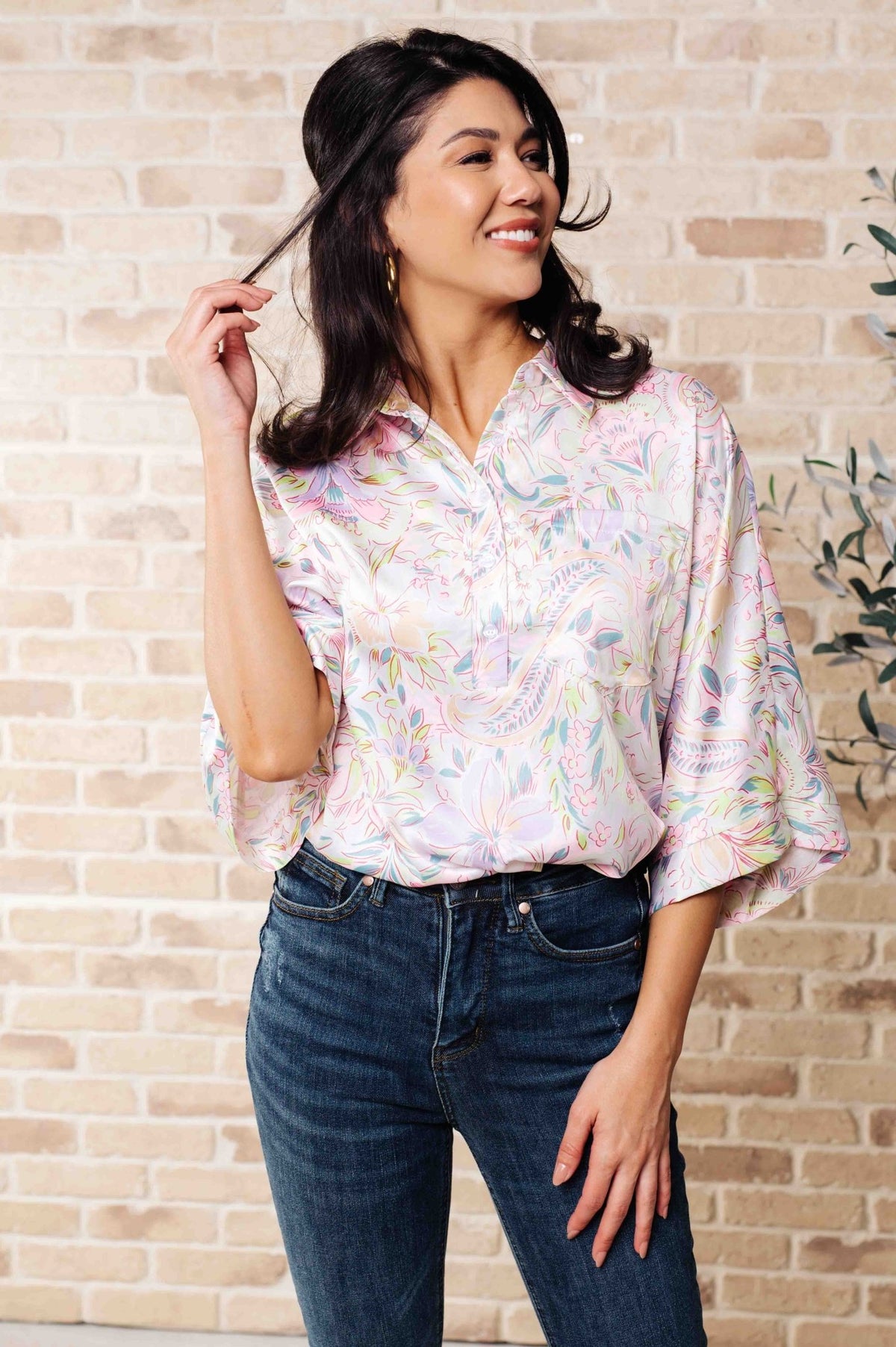 Blissful Botanicals Blouse - AS7823 - 01 - Love it Curvy