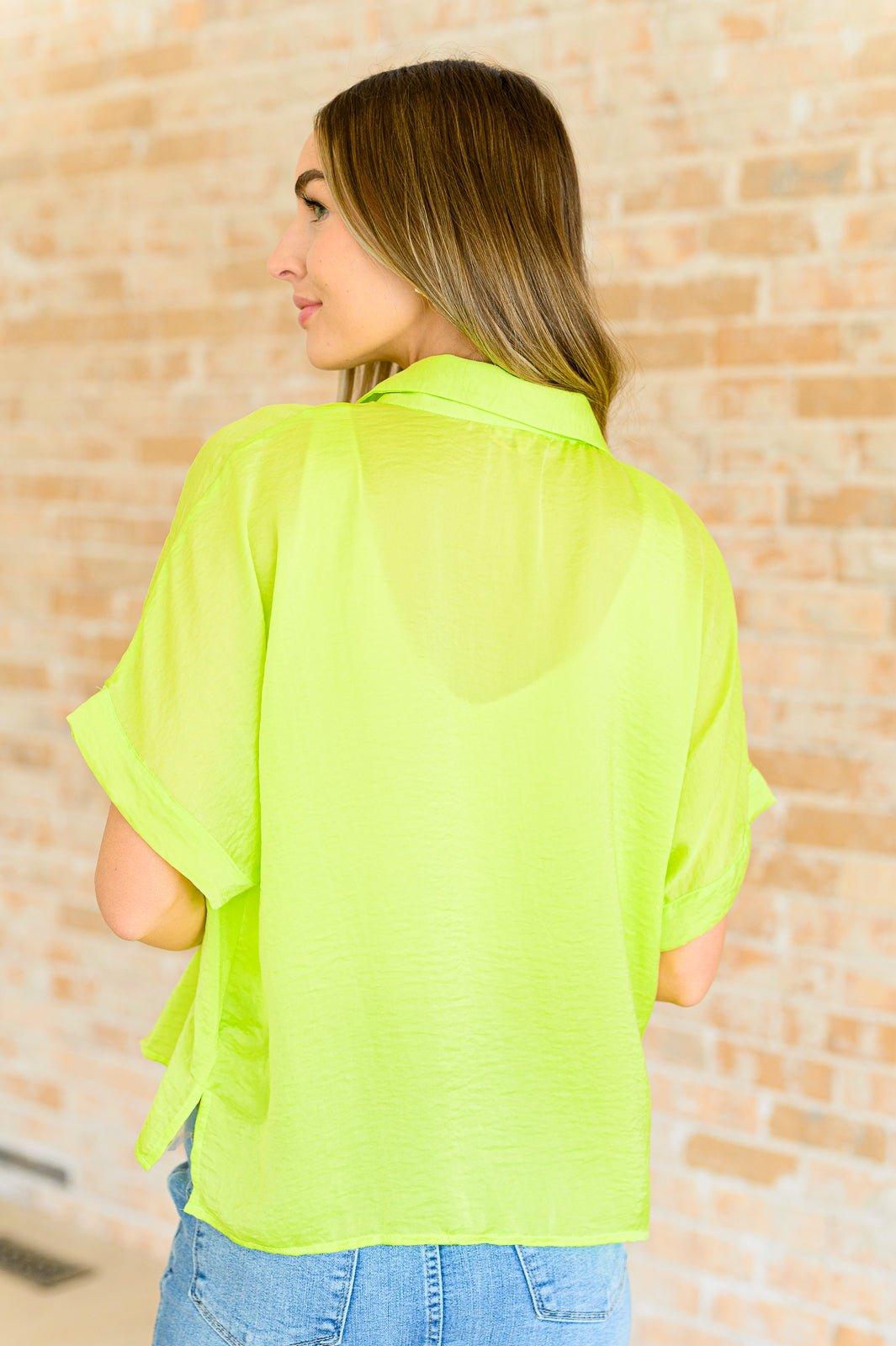 Bright Idea Button Down in Citrus - AS6290-01 - Love it Curvy