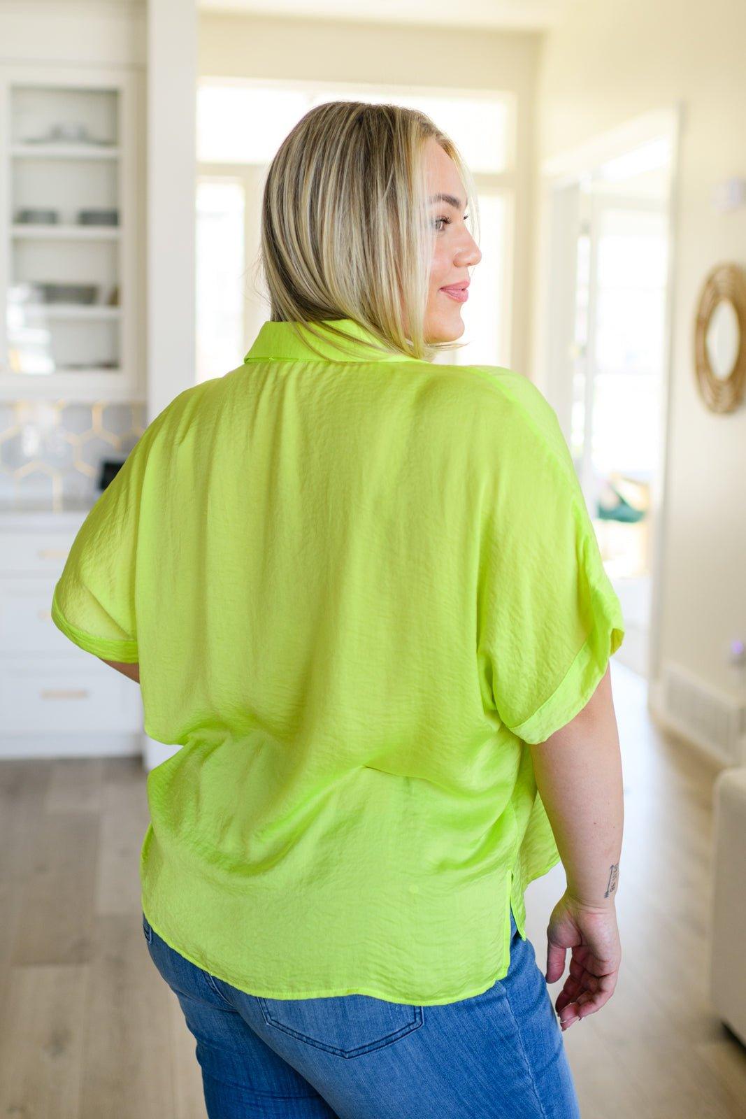 Bright Idea Button Down in Citrus - AS6290-01 - Love it Curvy