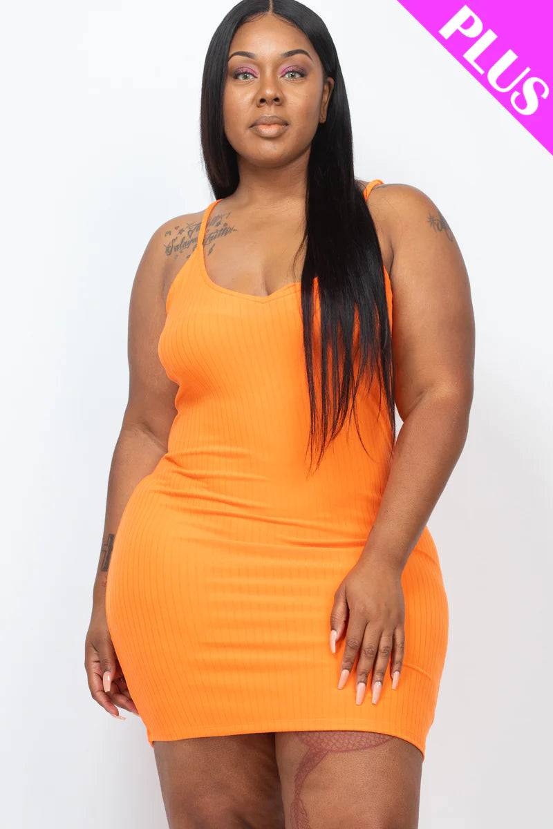 Plus Size Ribbed Cami Bodycon Mini Dress - Love it Curvy