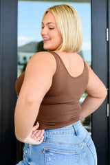 Carefree Seamless Reversible Tank in Brown - AS6553-01 - Love it Curvy