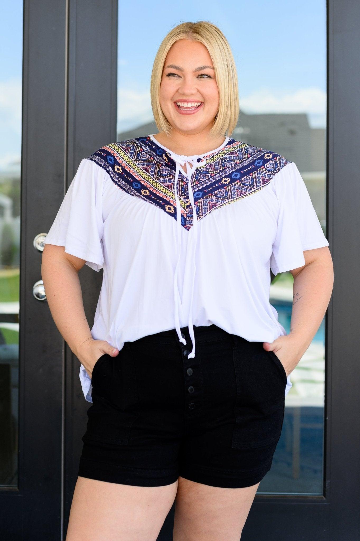 Casually Boho Keyhole Neckline Top - AS6270 - 01 - Love it Curvy