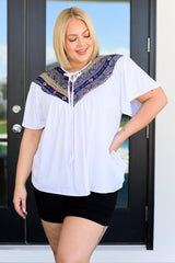 Casually Boho Keyhole Neckline Top - AS6270 - 01 - Love it Curvy