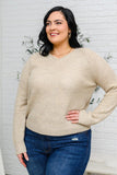 Chai Latte V-Neck Sweater in Oatmeal - AS4984-1 - Love it Curvy