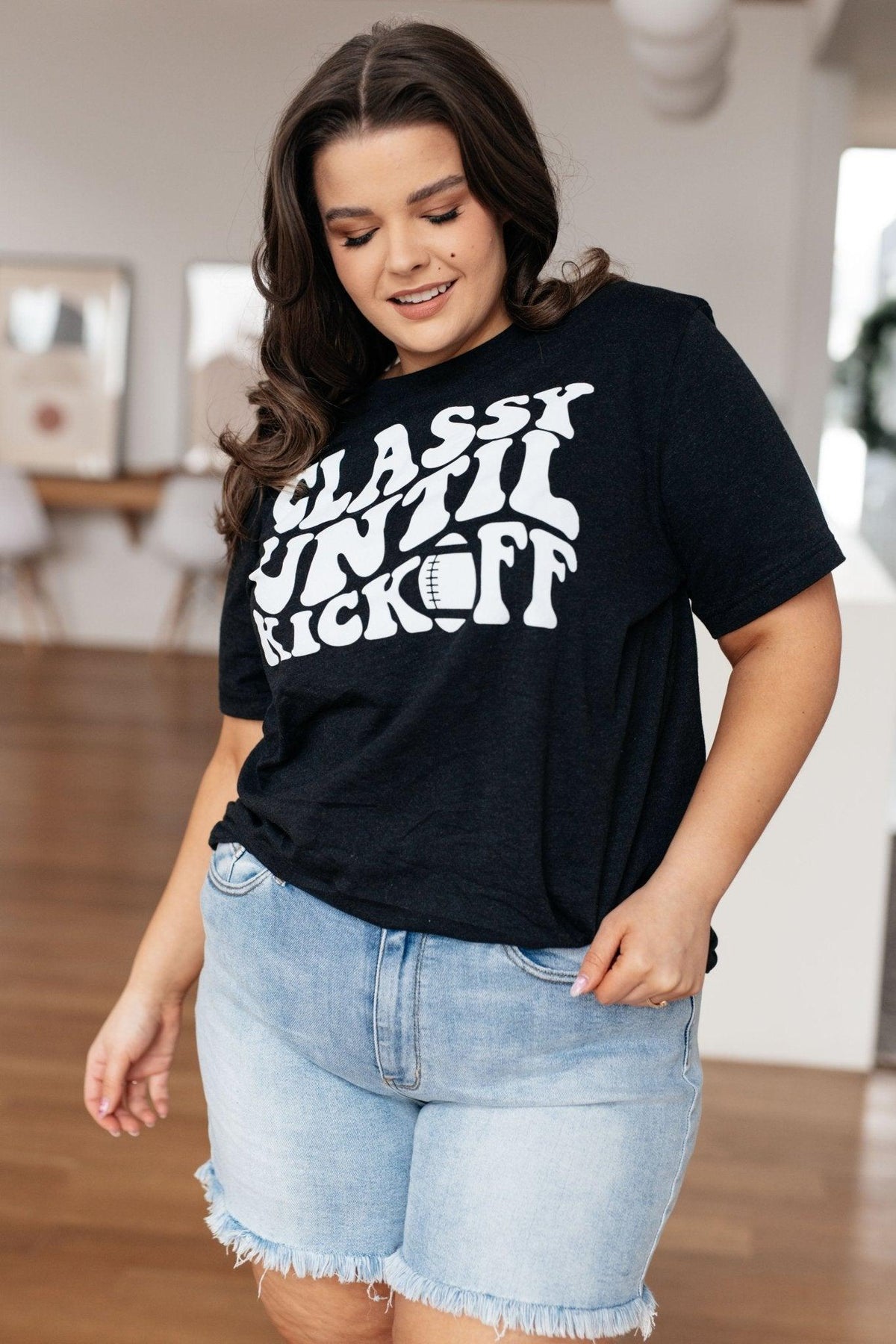 Classy Until Kickoff Tee - AS7222-01 - Love it Curvy