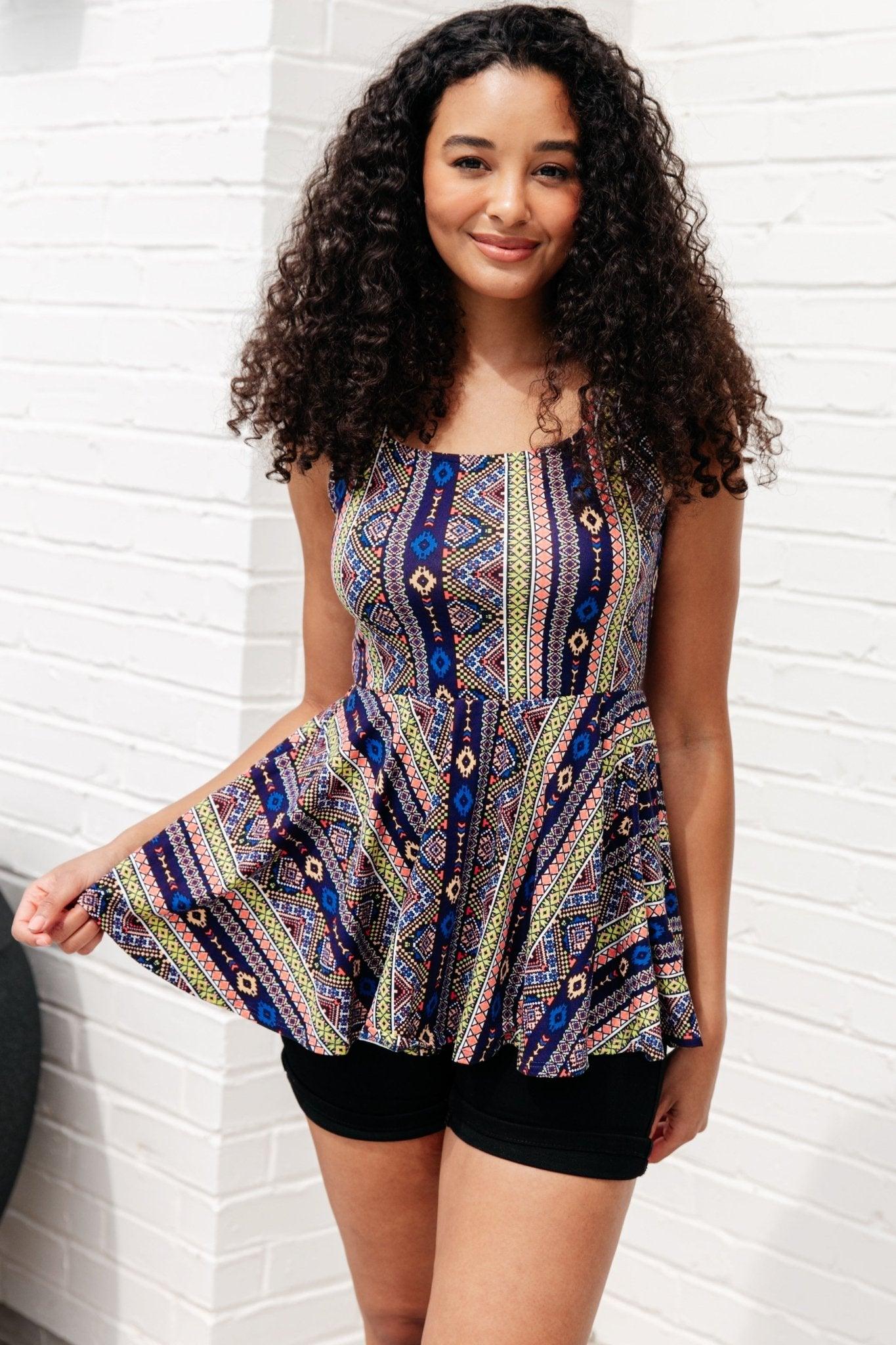 Cool Connections Peplum Tank - AS6411-01 - Love it Curvy