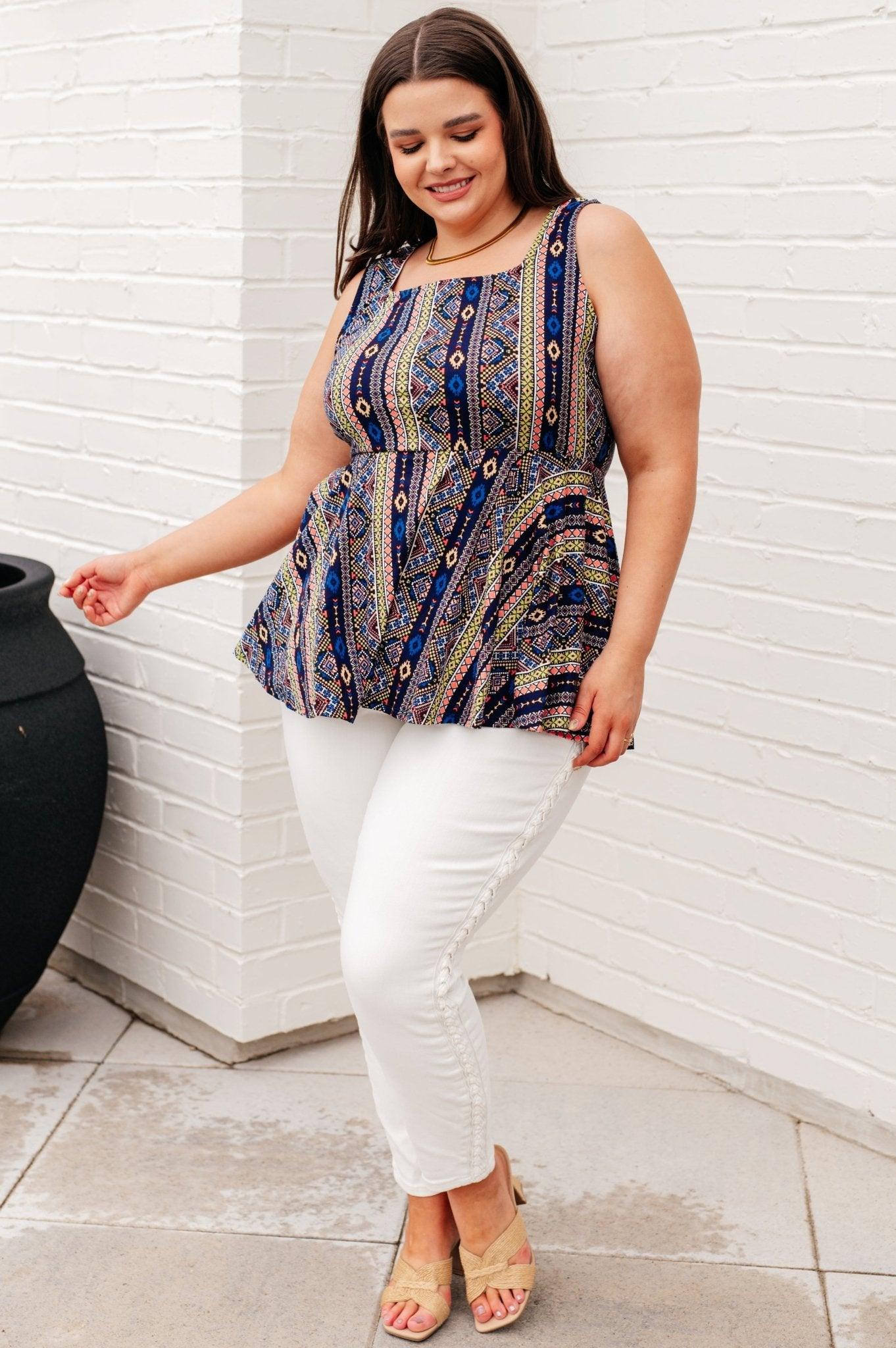 Cool Connections Peplum Tank - AS6411-01 - Love it Curvy