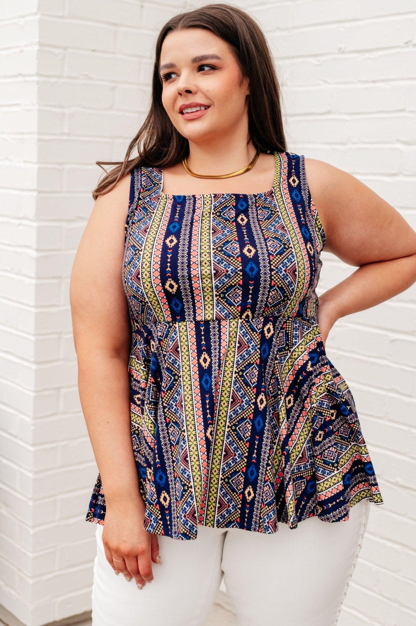 Cool Connections Peplum Tank - AS6411-01 - Love it Curvy