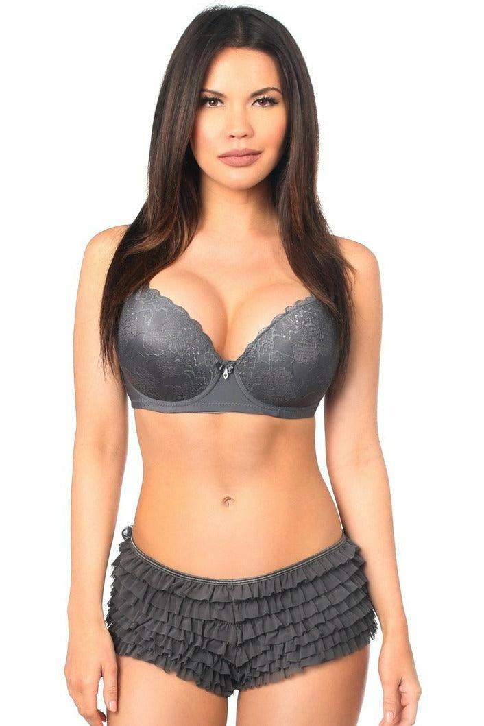 Dark Grey Ruffle Panty w/Bow - Love it Curvy