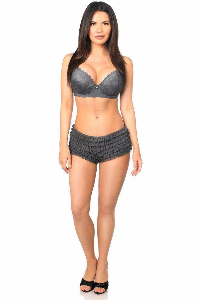 Dark Grey Ruffle Panty w/Bow - Love it Curvy