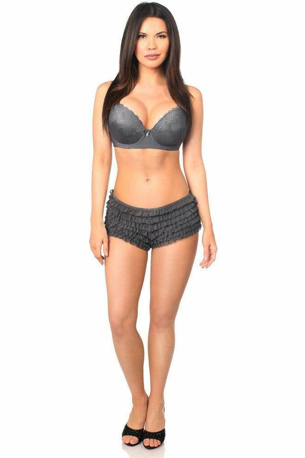 Dark Grey Ruffle Panty w/Bow - Love it Curvy