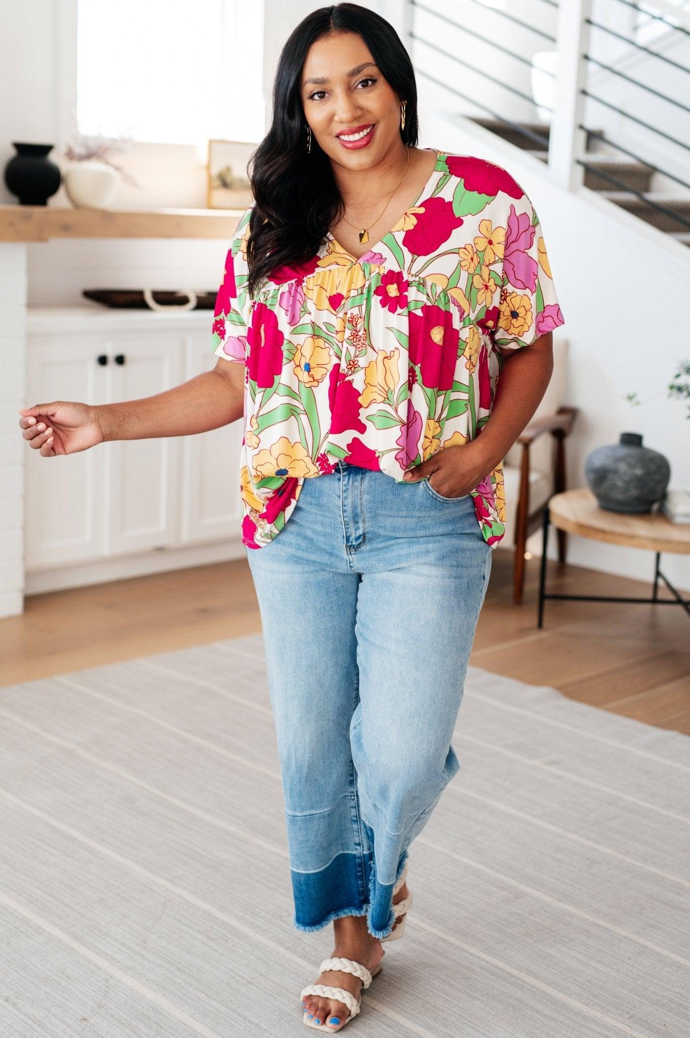 Do It Anyways Floral Top - AS6386-01 - Love it Curvy