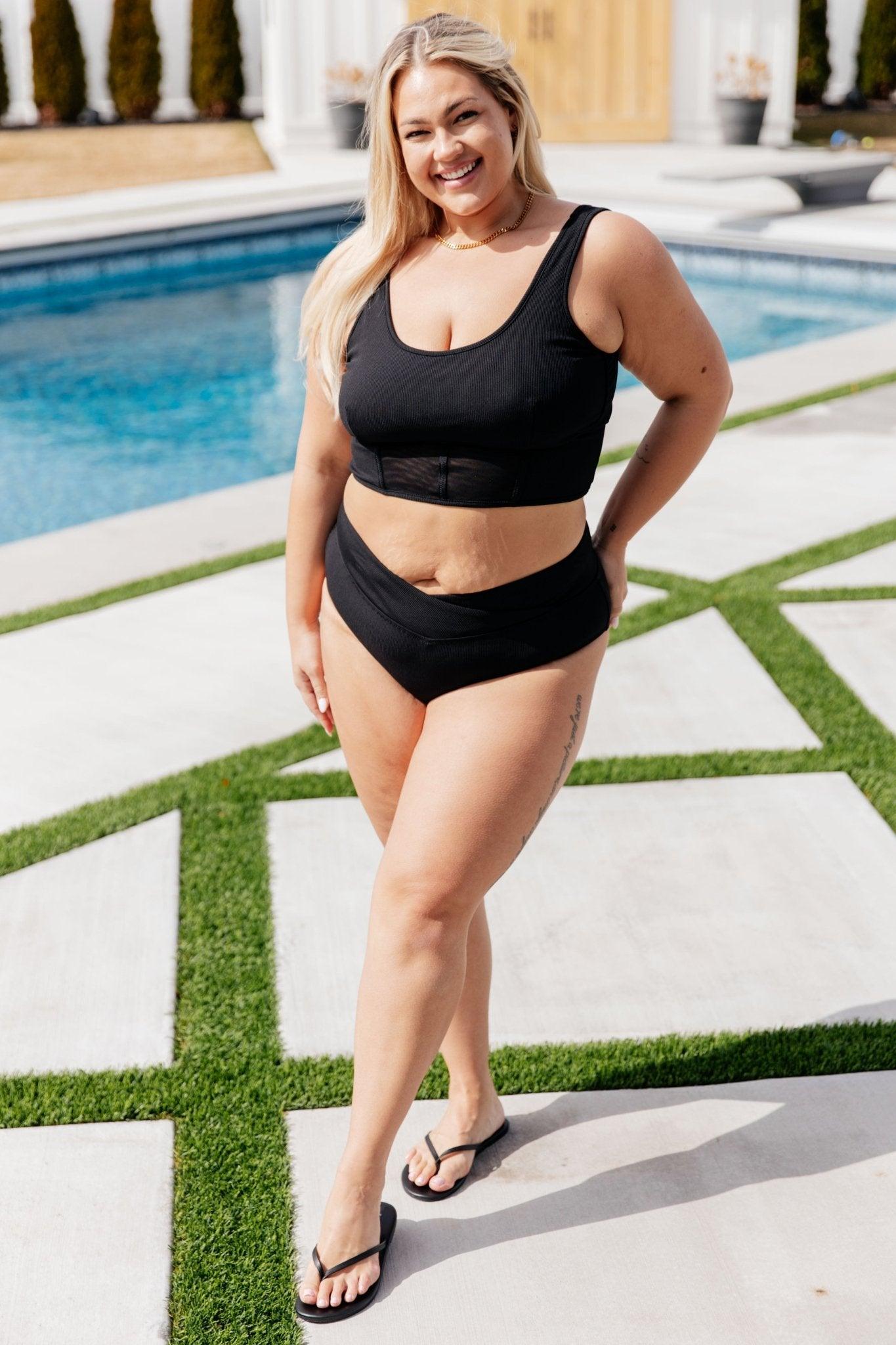 Down the Block, On A Beach Two Piece Swimsuit - AS8124-01 - Love it Curvy