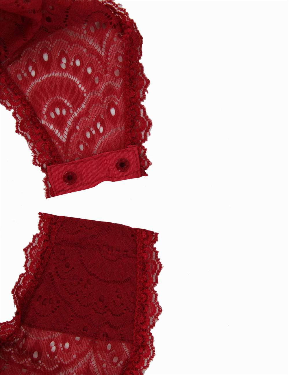 Elegant Red Lace Plus Size Garter Bodysuit with Silk Belt - R80623-2P-1 - Love it Curvy