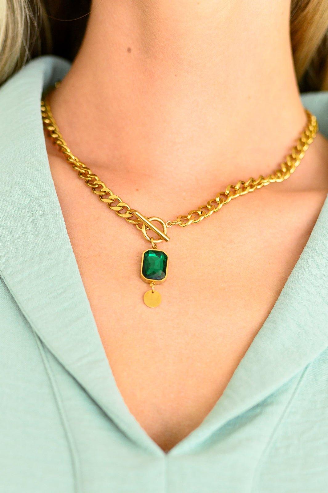 Emerald Chain Necklace - AS8700-01 - Love it Curvy