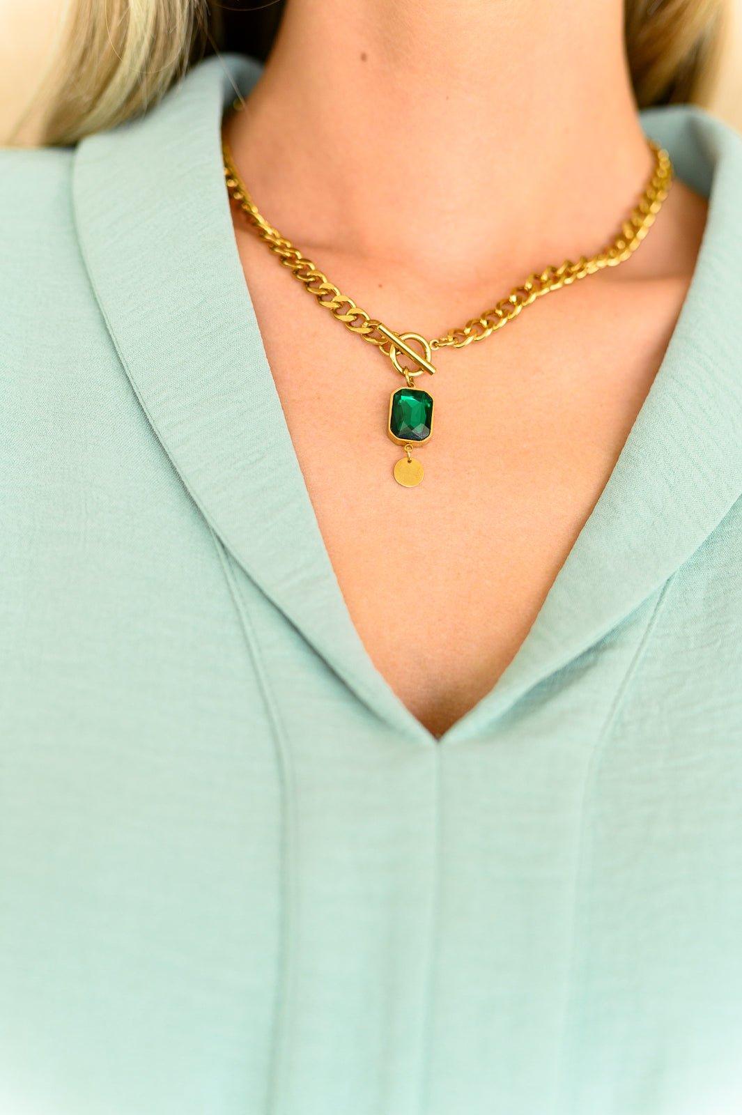 Emerald Chain Necklace - AS8700-01 - Love it Curvy