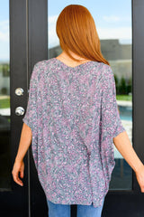 Essential Blouse in Grey and Pink Paisley - AS8738 - 01 - Love it Curvy