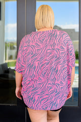 Essential Blouse in Grey and Pink Zebra - AS8739 - 01 - Love it Curvy