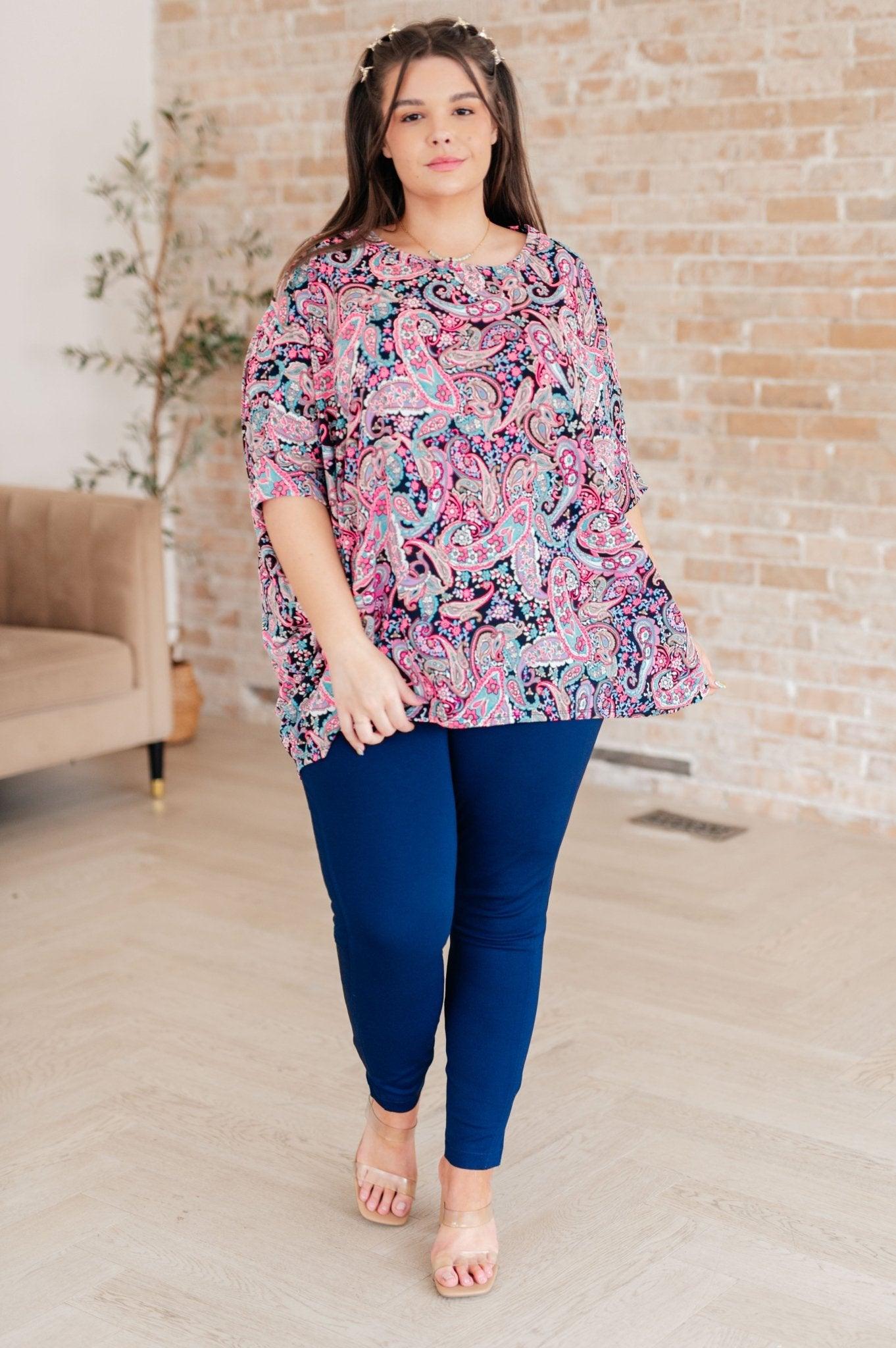 Essentially You Top in Pink Paisley - AS7845-01 - Love it Curvy