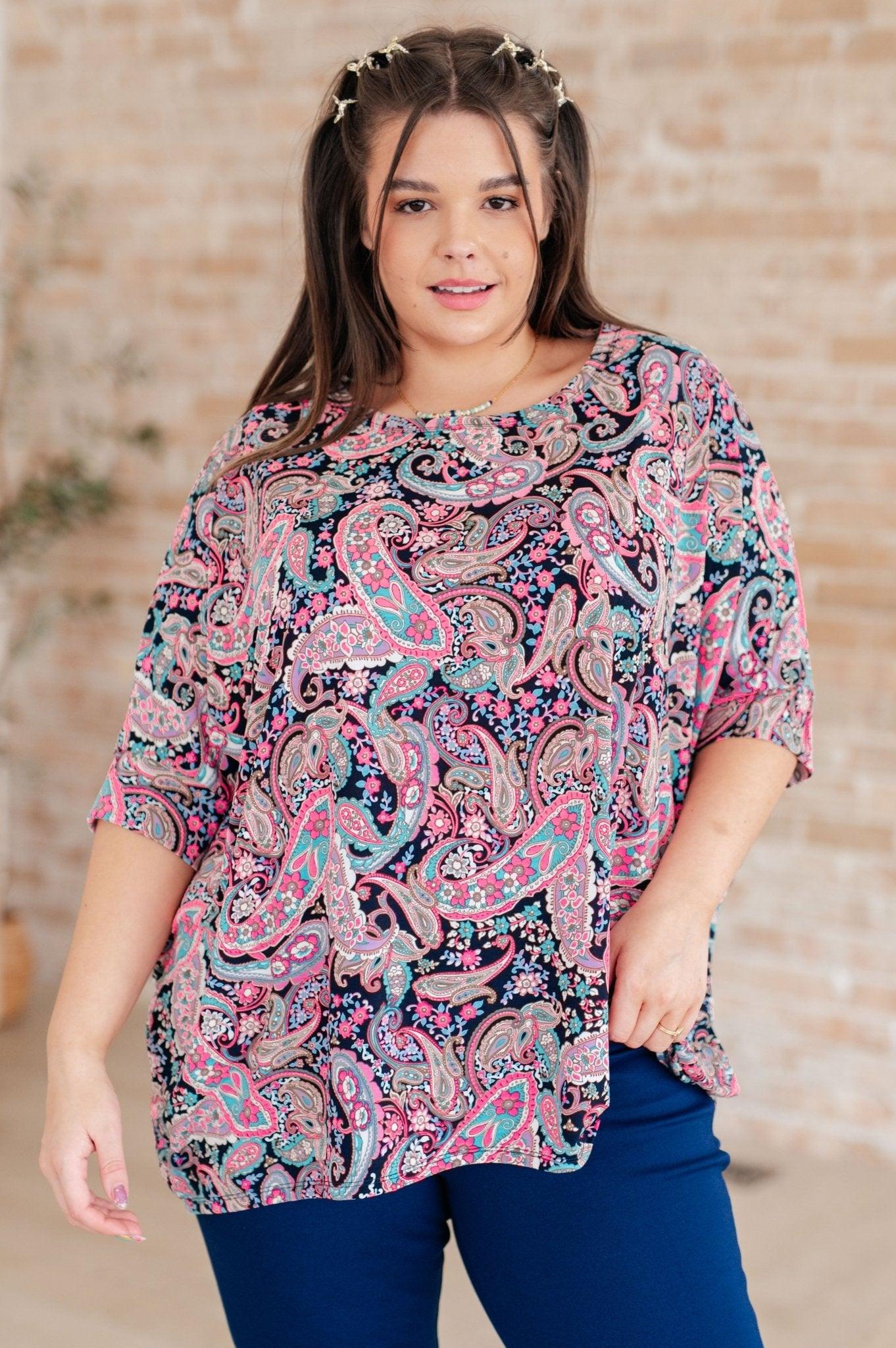 Essentially You Top in Pink Paisley - AS7845-01 - Love it Curvy