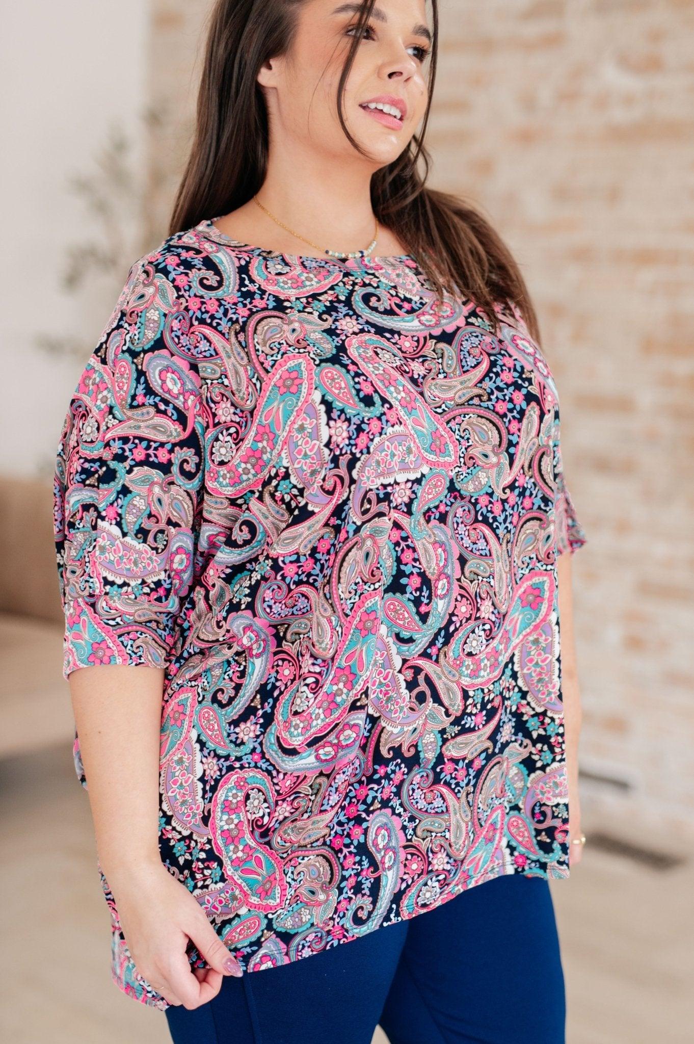 Essentially You Top in Pink Paisley - AS7845-01 - Love it Curvy