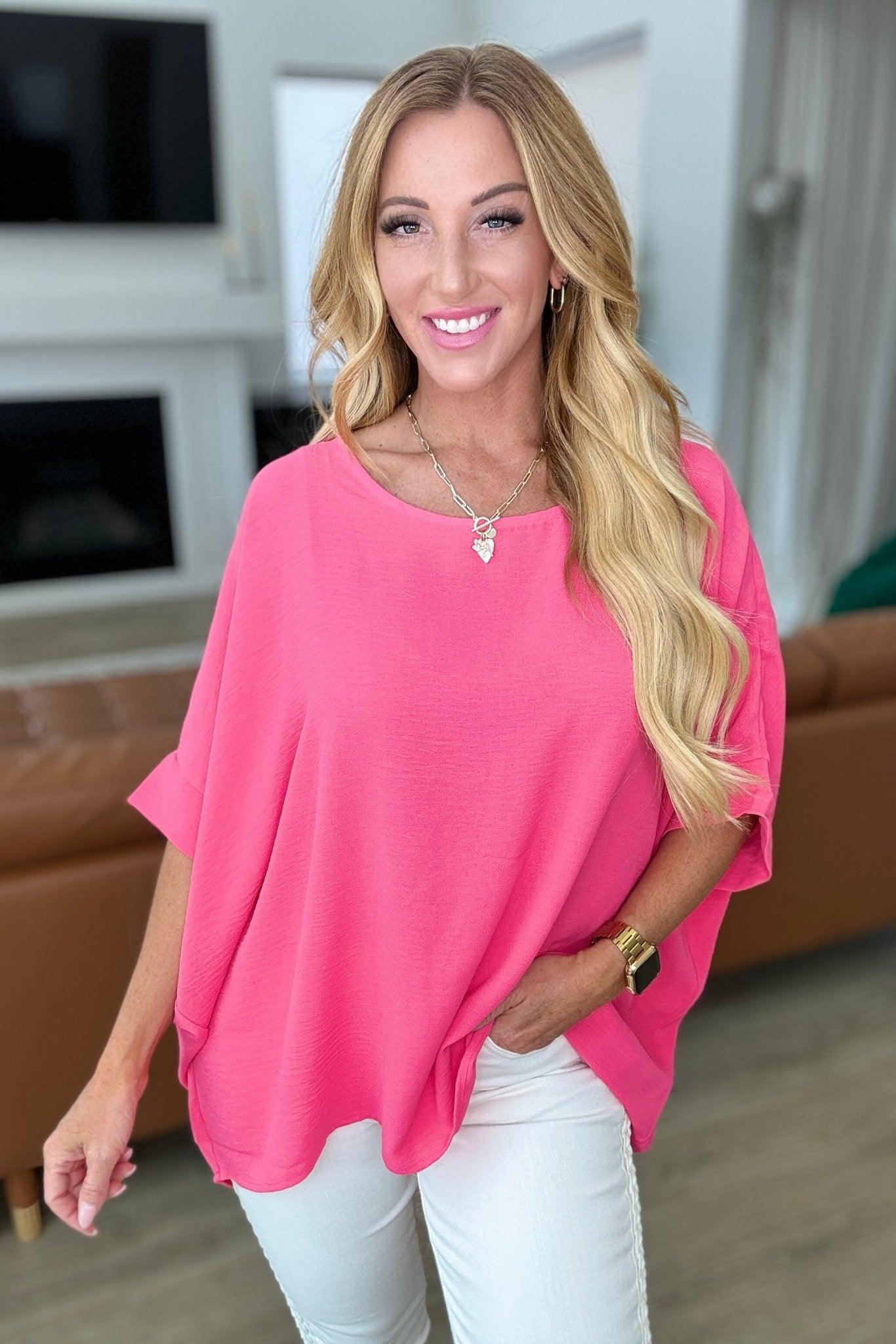 Feels Like Me Dolman Sleeve Top in Bubble Gum Pink - AS8689-01 - Love it Curvy