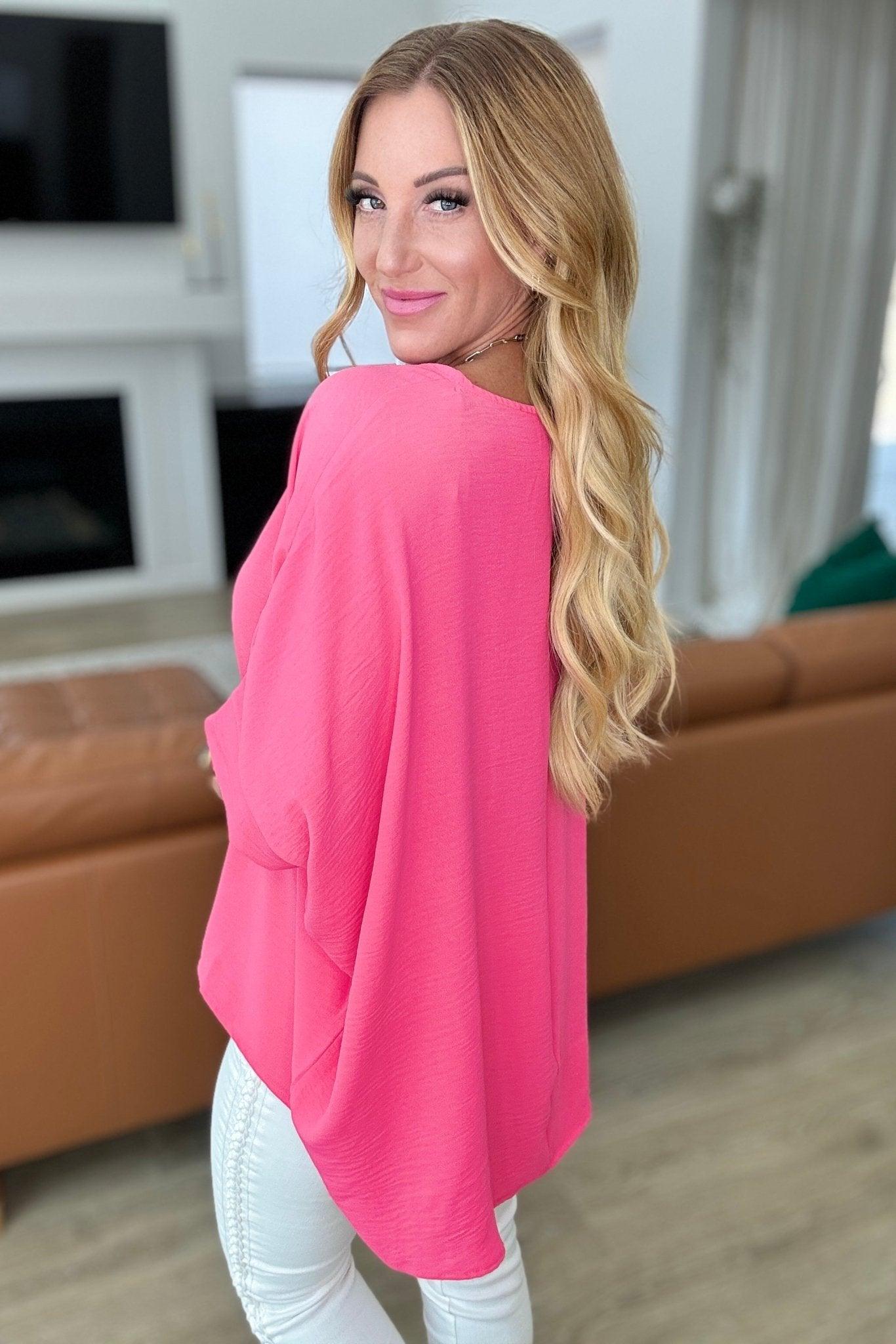 Feels Like Me Dolman Sleeve Top in Bubble Gum Pink - AS8689-01 - Love it Curvy