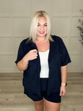 French Terry Button Down Top in Two Colors - AS5469-01 - Love it Curvy