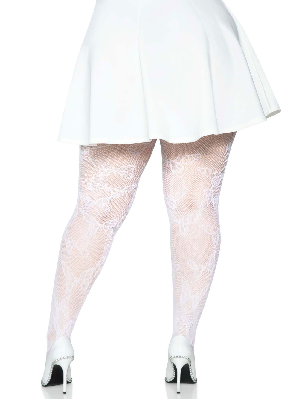 Butterfly Net Tights - 1x/2x - White - Love it Curvy