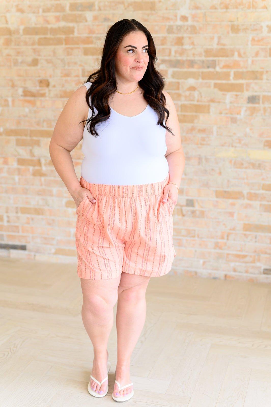 Go With It High Rise Striped Shorts - AS5836-01 - Love it Curvy